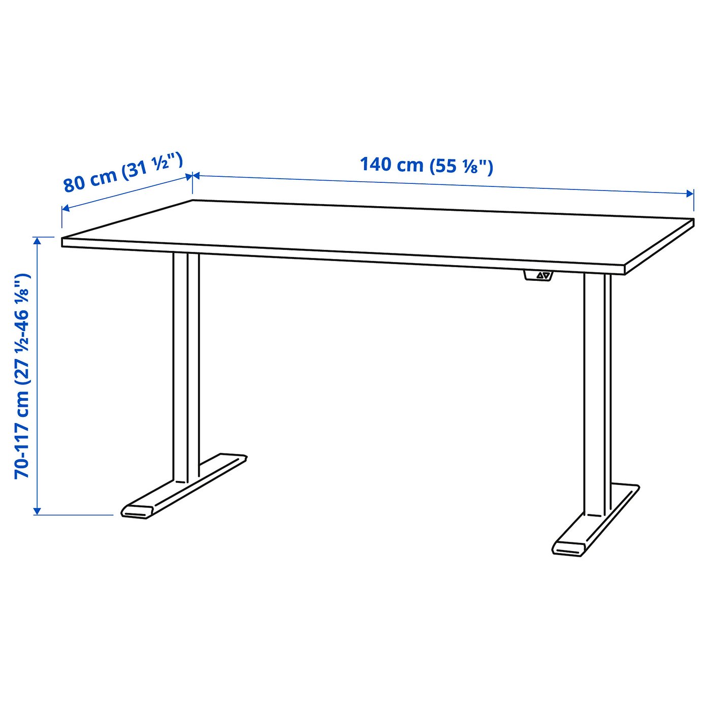 RODULF Scrivania regolabile in altezza, grigio/bianco, 140x80 cm - IKEA  Svizzera