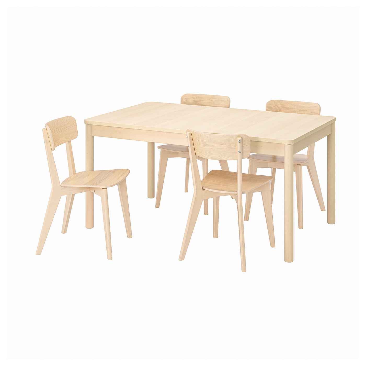 RÖNNINGE / LISABO Tavolo e 4 sedie, betulla/frassino, 155/210x90x75 cm -  IKEA Svizzera