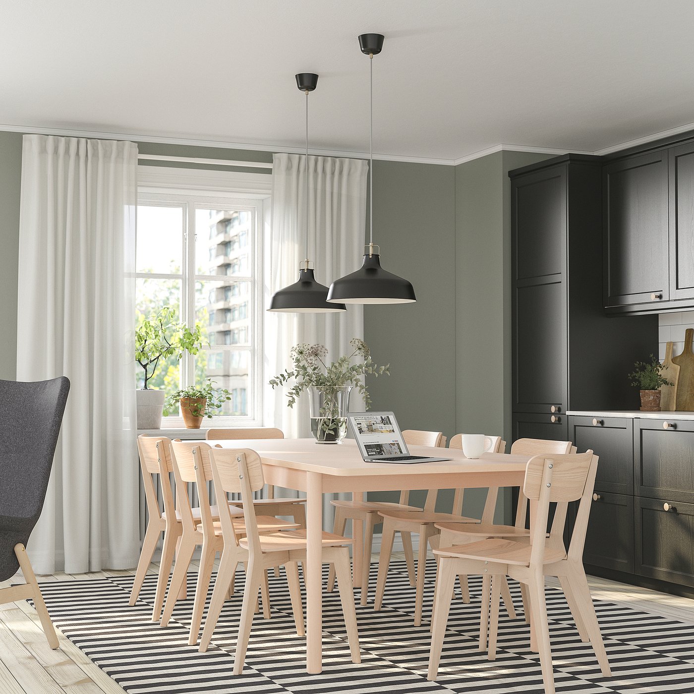 RÖNNINGE / LISABO Tavolo e 6 sedie, betulla/frassino, 180/235 cm - IKEA  Svizzera