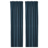 ROSENMANDEL Tenda semioscurante, 2 teli, blu scuro/con nastro arricciatende, 135x300 cm