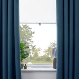 ROSENMANDEL Tenda semioscurante, 2 teli, blu scuro/con nastro arricciatende, 135x300 cm