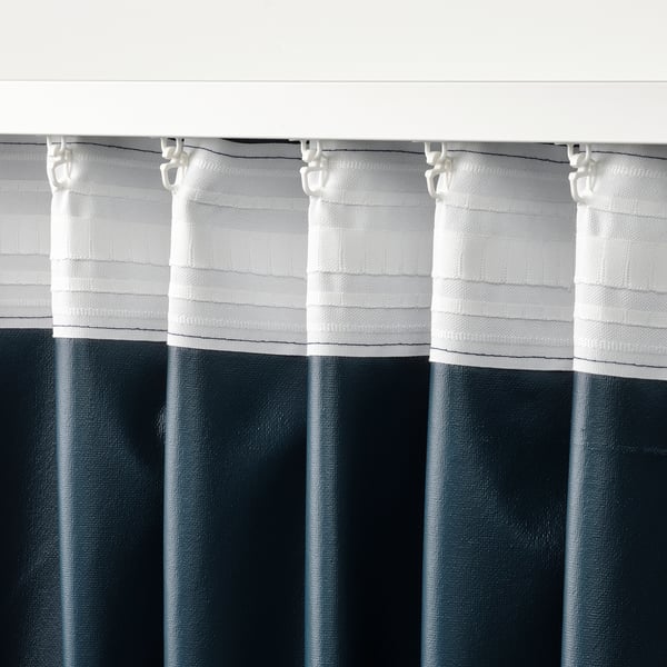 ROSENMANDEL Tenda semioscurante, 2 teli, blu scuro/con nastro arricciatende, 135x300 cm