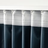 ROSENMANDEL Tenda semioscurante, 2 teli, blu scuro/con nastro arricciatende, 135x300 cm