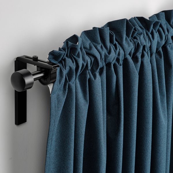 ROSENMANDEL Tenda semioscurante, 2 teli, blu scuro/con nastro arricciatende, 135x300 cm