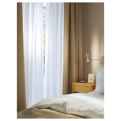 ROSENMANDEL Tenda semioscurante, 2 teli, giallo-beige/con nastro arricciatende, 135x300 cm