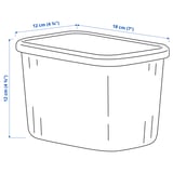 RYKTA Contenitore con coperchio, trasparente grigio-blu, 12x18x12 cm/1.5 l