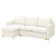 SALTSJÖBADEN Divano letto 3 posti/chaise-longue, Blekinge bianco
