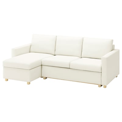 SALTSJÖBADEN Divano letto 3 posti/chaise-longue, Blekinge bianco