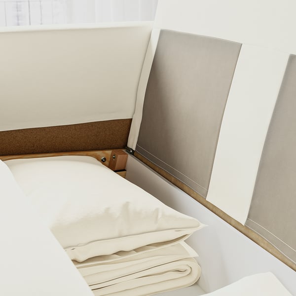 SALTSJÖBADEN Divano letto 3 posti/chaise-longue, Blekinge bianco