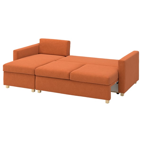 SALTSJÖBADEN Divano letto 3 posti/chaise-longue, Tonerud rossiccio