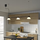 SAMBORD Lampada a sospensione con 3 luci, nero/bianco