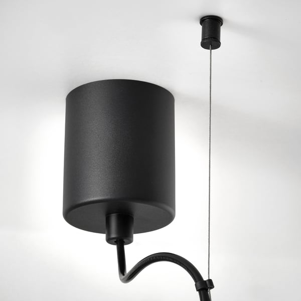 SAMBORD Lampada a sospensione con 3 luci, nero/bianco