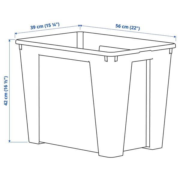 SAMLA Contenitore, trasparente, 56x39x42 cm/65 l