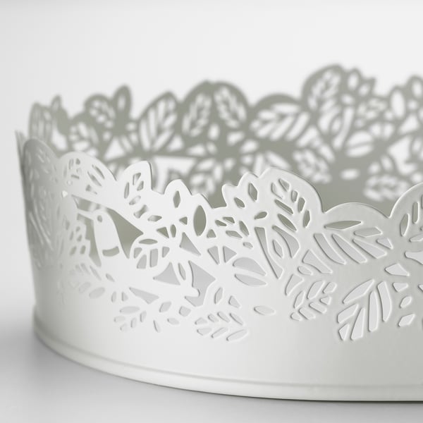 SAMVERKA Base per candela, ovale bianco, 35x15 cm
