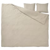 SCHERSMIN Copripiumino e 2 federe, grigio-beige, 240x220/50x60 cm