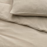 SCHERSMIN Copripiumino e 2 federe, grigio-beige, 240x220/50x60 cm