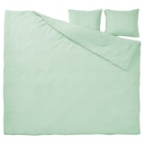 SCHERSMIN Copripiumino e 2 federe, verde pallido, 240x220/50x60 cm