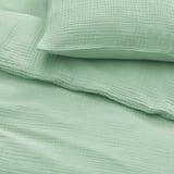 SCHERSMIN Copripiumino e 2 federe, verde pallido, 240x220/50x60 cm