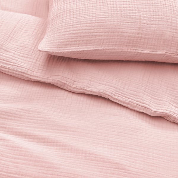 SCHERSMIN Copripiumino e federa, rosa pallido, 150x200/50x60 cm