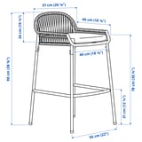 SEGERÖN Sgabello bar da esterno, bianco/beige/Frösön/Duvholmen beige, 73 cm