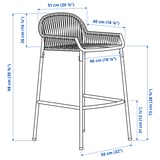 SEGERÖN Sgabello bar da esterno, bianco/beige, 73 cm