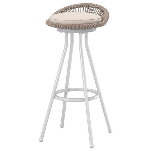 SEGERÖN Sgabello bar da esterno, girevole bianco/beige/Frösön/Duvholmen beige