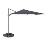 SEGLARÖ / IGGÖN Ombrellone a sospensione con base, antracite/grigio scuro, 330x240 cm