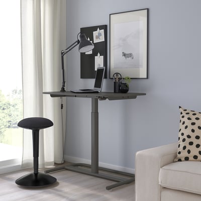 SEGRARE Scrivania regolabile in altezza, grigio scuro, 110x60 cm