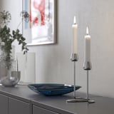 SILVERPÄRON Candeliere per 2 candele, color argento, 20 cm