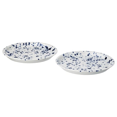 SILVERSIDA Piatto, fantasia/blu, 26 cm