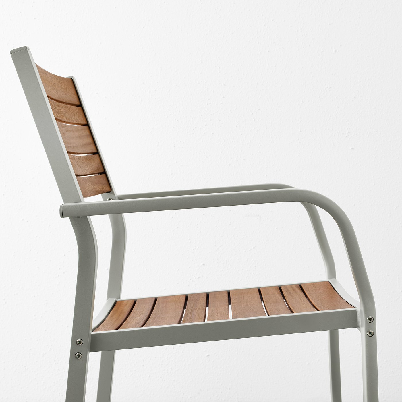 SJÄLLAND Sedia con braccioli da giardino, grigio chiaro/marrone chiaro -  IKEA Svizzera