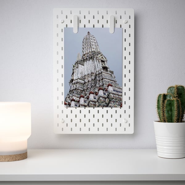 SKÅDIS Combinazione pannello portaoggetti, bianco, 36x56 cm