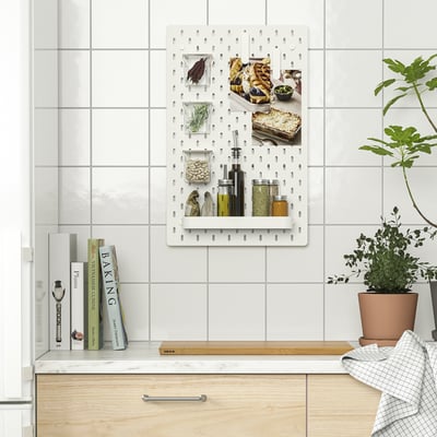 SKÅDIS Combinazione pannello portaoggetti, bianco, 36x56 cm