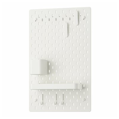 SKÅDIS Combinazione pannello portaoggetti, bianco, 36x56 cm