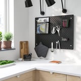 SKÅDIS Combinazione pannello portaoggetti, nero, 76x56 cm