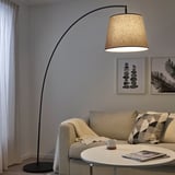 SKOTTORP / SKAFTET Lampada da terra, ad arco, grigio chiaro