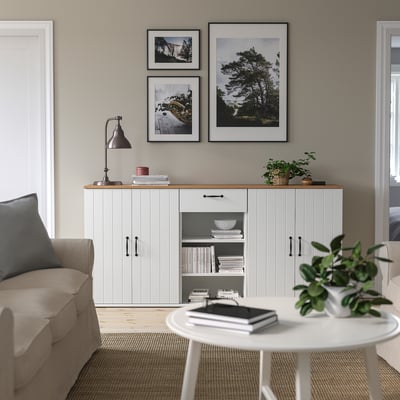 SKRUVBY Combinazione di mobili, bianco, 190x90 cm