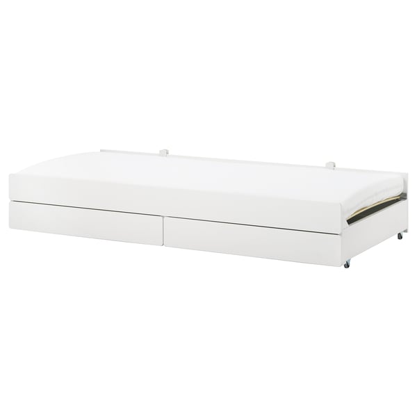 SLÄKT Letto inferiore con contenitore, bianco, 90x200 cm