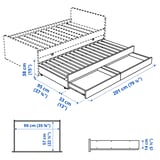 SLÄKT Letto inferiore con contenitore, bianco, 90x200 cm