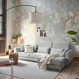 SLATORP Divano a 3 posti, con chaise-longue, destra/Tallmyra bianco/nero