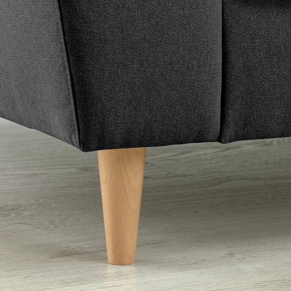 SLATORP Divano a 3 posti, con chaise-longue, sinistra grigio scuro
