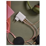 SMÅHAGEL Caricabatteria USB con 3 porte, bianco