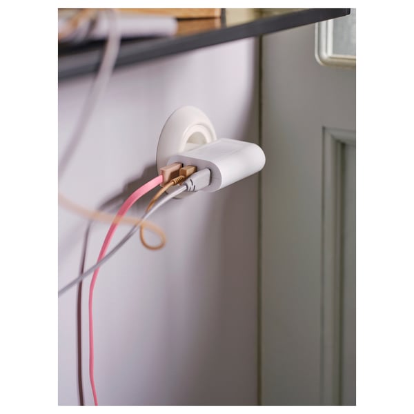 SMÅHAGEL Caricabatteria USB con 3 porte, bianco