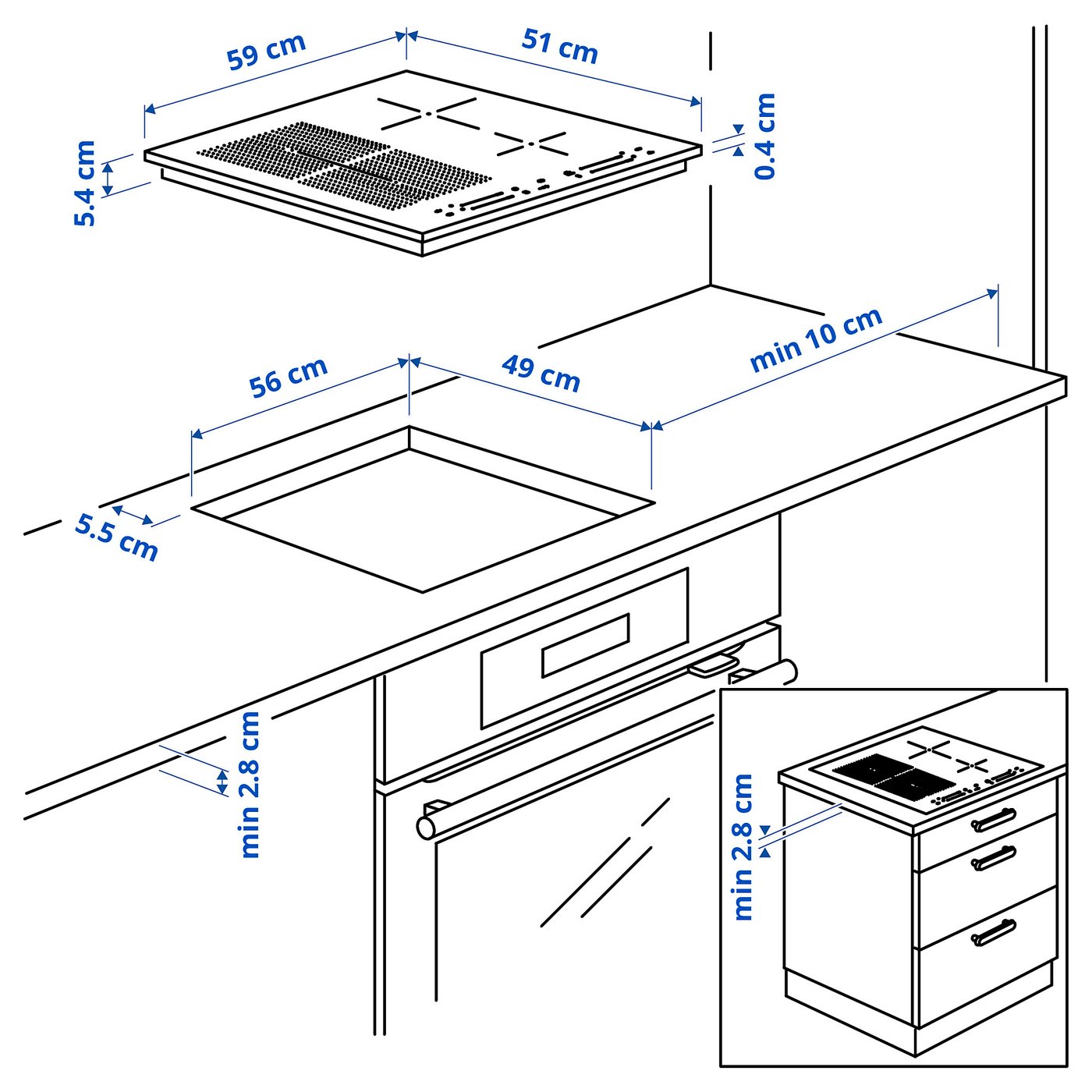 SMAKLIG Piano cottura a induzione, IKEA 500 nero, 59 cm - IKEA Svizzera
