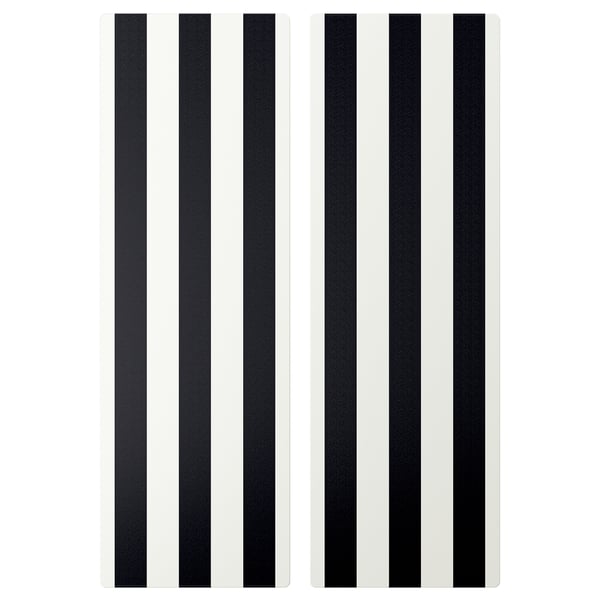 SMÅSTAD Anta, nero/bianco a righe, 30x90 cm