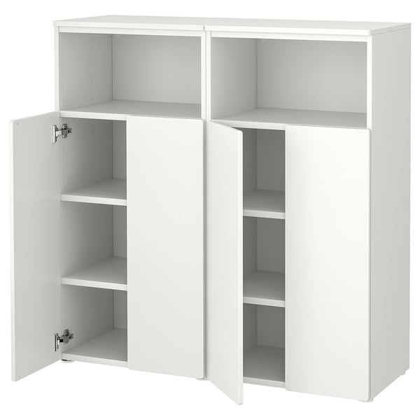 SMÅSTAD / PLATSA Combinazione di mobili, bianco/bianco con 6 ripiani, 120x42x123 cm