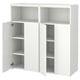 Opzione: SMÅSTAD / PLATSA Combinazione di mobili, bianco/bianco con 6 ripiani, 120x42x123 cm