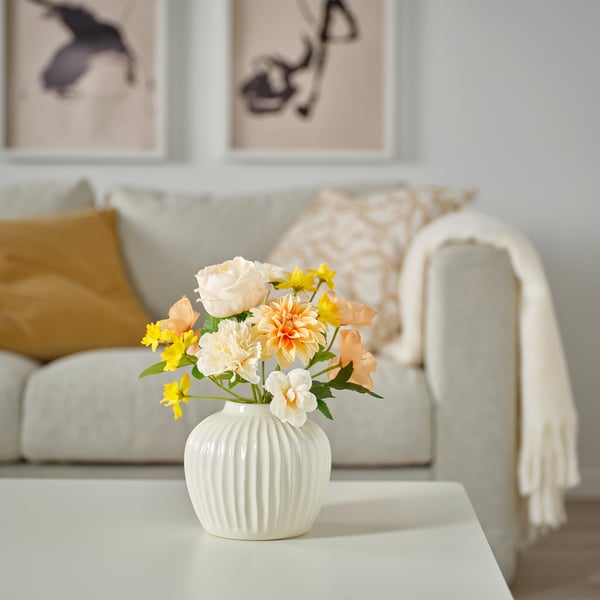 SMYCKA Bouquet artificiale, da interno/esterno arancione/giallo, 30 cm