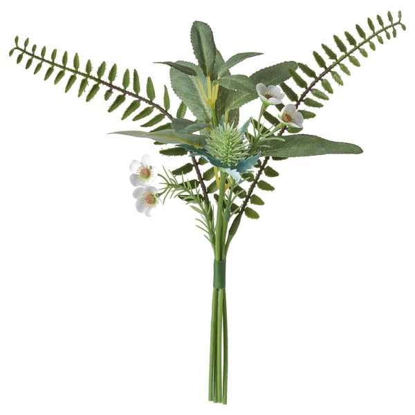 SMYCKA Bouquet artificiale, da interno/esterno verde, 31 cm