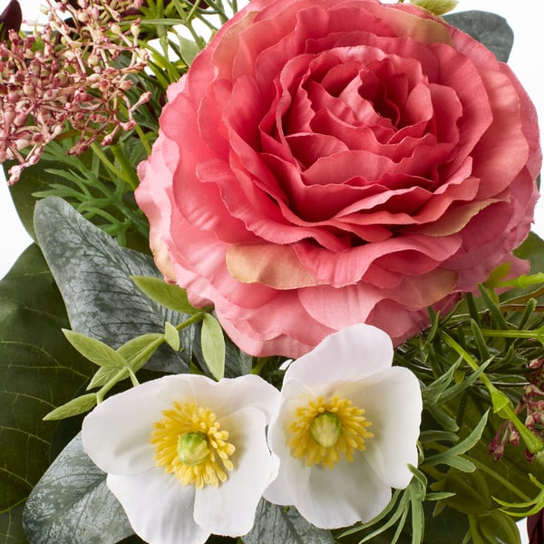 SMYCKA Bouquet artificiale, rosa scuro, 50 cm